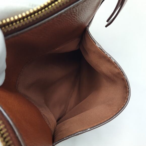 Fossil Brown Leather Zipper Closure Crossbody Bag - Picture 8 of 15